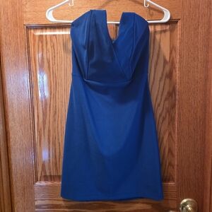 a'gaci Vibrant Blue Strapless Dress